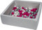 Velinda Piscine à balles pour Enfant, Dimensions: 90x90 cm, Aire de Jeu + 150 balles (Perle, Rose, Gris)