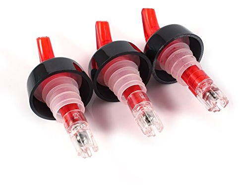 Lazmin Measured Bottle Pourer, 35mL Pour Spouts Measuring Pourer Drinks Cocktail Wine Dispenser For Bar Home (Red)