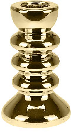 URBNLIVING 10cm 17cm Gold Silver Wedding Dinning Decorative Centerpiece Candle Sticks Holder (10cm Gold, 1)