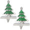 Set mit 2 Weihnachtsbaum-Strumpfhalter für Kaminsims, Weihnachtsstrumpf-Aufhänger für Kamin, Weihnachtsdekoration, Weihnachtsbaumhaken für Strümpfe, Metall, Silber, Weihnachtshalter-Set