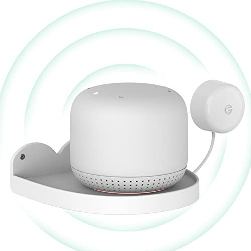 Wall Mount for Google Nest WiFi Router point2 Google Mesh WiFi, Simple and Robust Wall Mount Stand for Google Nest WiFi Router Point2, No Messy Cables (White)