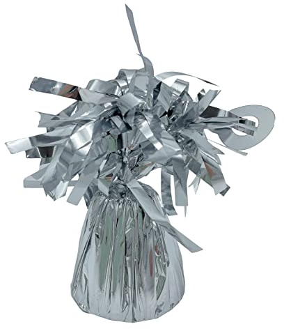 Pack of Silver Heavy Foil Fountain Table Floor Balloon Weight for Helium Birthday Party Wedding Balloons (10 Pack)