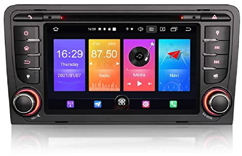 GONFEN Quad-Kern Android 11.0 CarPlay DAB+ Autoradio Navigation Für Audi A3 S3 RS3 RNSE-PU DSP Android Auto WiFi 4G OBD2 DVR TPMS DVB-T2 USB Bluetooth A2DP Canbus Lenkradkontrolle 2GB RAM + 32GB ROM