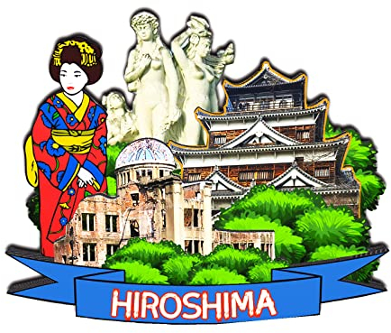 Hiroshima Japan Fridge Magnet 3D Classic Wooden Refrigerator Magnets Landmark Handmade Craft Travel Souvenir Gift Collection Decoration -1166