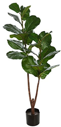SMPLY. - Planta Artificial de Ficus Lyrata - De Plástico -Decoración Ideal en el Interior y Exterior de Casa - Altura: 120 cm