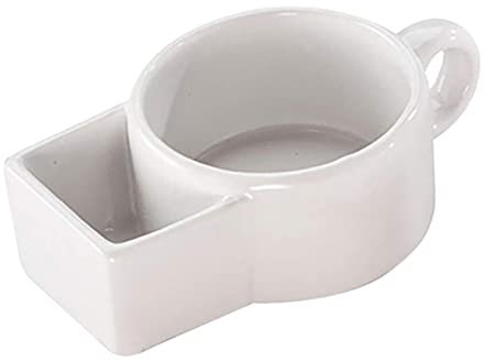 LIFKOME Vintage Coffee Cups 1pc Mugs or Snack Crackers Biscuit Men Cup Lovely Cereal Bowl Handle Milk Porcelain Women Sturdy with Soup Porridge Home Cookie Pocket Dip Mug and Holder Soup Mug