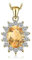 JewelryPalace Ovalschliff 1.8ct Echt Citrin Prinzessin Diana William Kette Anhänger Gold, Gelb Schmuck Set, Halsketten Damen Silber 925 Vergoldet Collier Edelstein Mädchen für Frauen 45CM