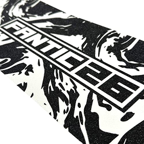 Fantic26 Stunt-Scooter Griptape Ersatz I Park I Kinder I Trick I Tret I Roller I Anti Rutsch Sandpapier 58,5cm I Passend für Decks bis 58,5cm x 15,5cm (Swirl Schwarz/Weiß)
