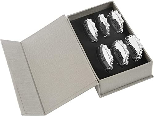 Amlong Plus Juego de 6 etiquetas ovaladas para licor B, para botellas o decantadores (tequila, brandy, coñac, vermut, centeno, vino)