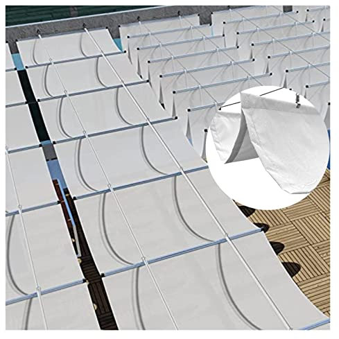 STRMAX Sonnensegel Sichtschutznetz,Pergola-Abdeckung, Einziehbare Wellensegel, UV-beständige, wasserdichte, Regenfeste Überdachungs-Abdeckung Mit Montagesatz for Den Außenbereich, Wintergarten (Color