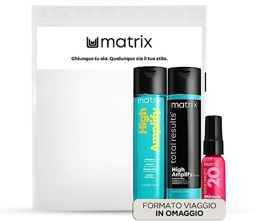 Matrix | Kit con Omaggio Shampoo 300ml + Conditioner 300ml + Spray Miracle Creator 30ml IN OMAGGIO, volumizzante per capelli fini, High Amplify