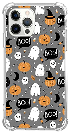 Eurdosmk Cute Halloween Ghost Case Compatible with iPhone 15 Pro, Witchy Pumpkin Halloween Boo Case for iPhone 15 Pro, Trendy Cool TPU Bumper Phone Case Cover