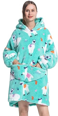 MAYSTEPPE Übergroßer Decken-Hoodie, tragbare Decke aus Sherpa-Fleece für Erwachsene, warm und gemütlich, riesige Kapuzendecke, Flauschiges Sweatshirt für Damen und Herren
