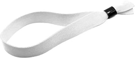 Braccialetti identificativi per eventi in tessuto, 50 pezzi, misura regolabile, colore bianco
