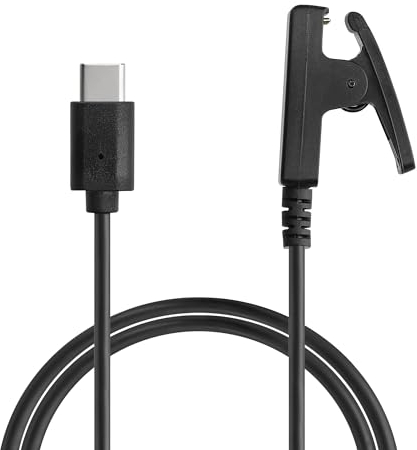 kwmobile Cable de Carga Compatible con Garmin vivomove Trend/Lily/HR/Forerunner 35/30 / 735XT - Conector USB-C con Base de conexión para smartwatch Fitness Tracker