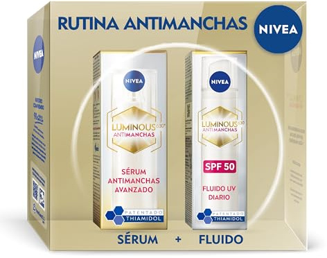 NIVEA Cellular LUMINOUS 630 Anti-Pigment-Pack Anti-Aging Advanced Treatment Geschenkset mit Gesichtsserum (1 x 30 ml) und FP50 Tagescreme (1 x 40 ml) für ebenmäßige und strahlende Haut