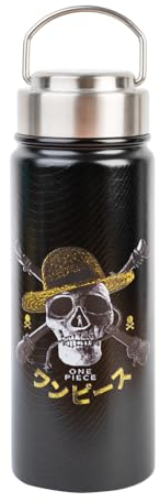 Grupo Erik: Bottiglia termica One Piece 550 ml | Borraccia termica a doppia parete in acciaio inox, chiusura ermetica e manico, BPA free, thermos One Piece, One Piece Gadget