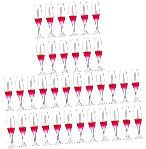 Beavorty 36 Pcs Wine Glass Vials Empty Lip Balm Tube Wine Bottle Lip Gloss Clear Crystal Lip Gloss Tubes Lip Gloss Vials Dispenser Container Lip Containe Moisturizer Lips Travel Plastic