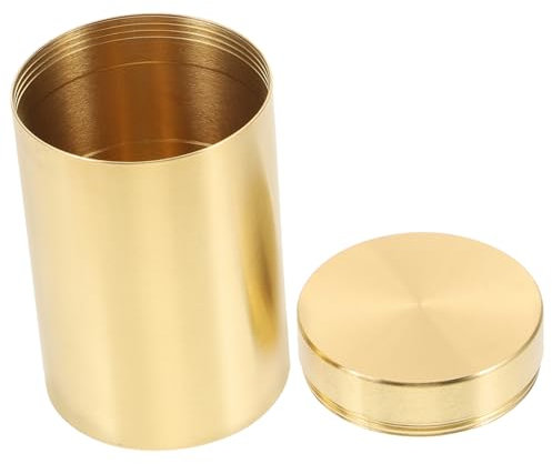 MAGICLULU Tea Tins Sealed Container Kitchen Storage Jar Brass Material Fine Workmanship Easy to Clean Random Style