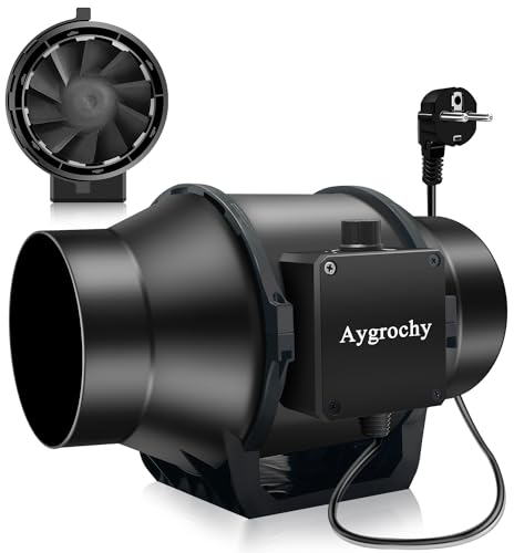 Aygrochy 150mm regolabile Ventola Aspirazione 688 m³/h. Estrattore aria 3000 RPM per Bagno, booster, tende di crescita, idroponiche, uso domestico.