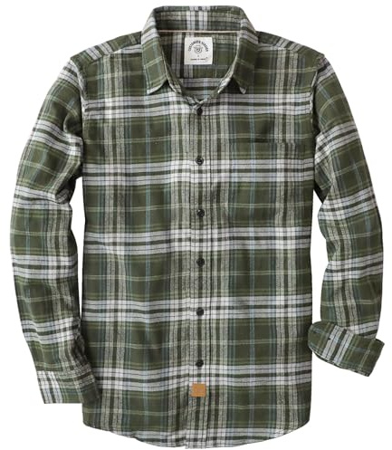 Dubinik® 6 oz Camicia Uomo Flanella 100% Cotone Quadri Invernale Leggera con Taschino Morbida Comoda