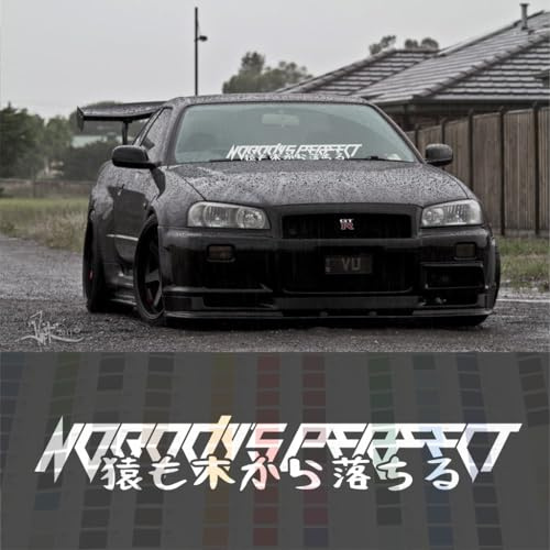 Nobody's perfect + Japanische Windschutzscheibe Banner JDM Aufkleber sticker - 60 cm - White