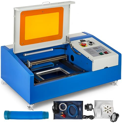 Furvveerr 40W Máquina Cortadora De Grabado Láser CO2 Máquina De Grabado De Sellos 300mmx200mm Corte Grabador Láser CO2 con Puerto USB Cortadora Láser Corte Láser Cutting Engraving (A)