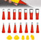 Universal Integrierte Gummidüse Werkzeug Kit, 2024 Aktualisiert Verschiedene Größen Ein Satz einteiliger Edelstahldüsen, Kartuschenspitzen Transparent Silikontüllen (Red#19pcs)