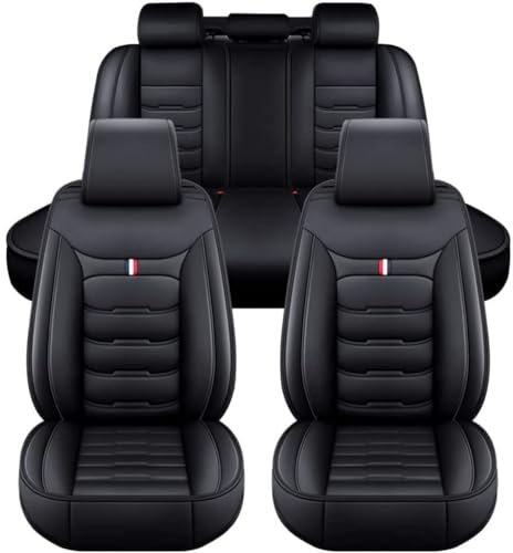 OTCPP Auto Sitzbezüge Set für VW T6 California 2016-2023, Leder Autositzbezüge, Vorne Und Hinten Wasserdicht Auto Schonbezüge, Full Set Sitzbez Sitzschoner Zubehör,F Black