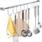 MOVNUOCA 21 Inch Wall Mounted Pots and Pans Hanging Rack, 304 Stainless Steel, Rust Resistant, Space Saving, Easy Installation, 10 Sliding Hooks, 1 Pack (21 in/1 Pack)
