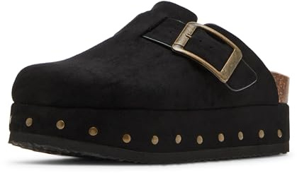 Madden Girl Women's Lunaa Platform Clog, Black Fabric, 8