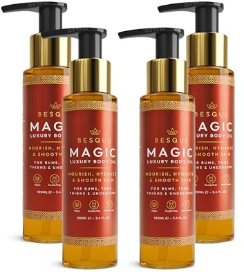 Besque Original Magic Body Oil - Hydrating Body Oils for Women - 100ml | Skin Care Body Oils for Women That Plump, Tighten & Firm Skin With Natural Ingredients, Made in UK