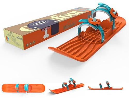 Onefoot Mini Ski - Kompakter Mini Ski (71,7 x 15,3 cm) mit verstellbaren Bindungen & Grip Spikes - Langlebiges kurzes Skiboard - Spaß für Tricks, Balance und Freesty-Skifahren