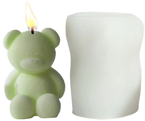 Moule En Silicone Ours, Moule À Bougie En Silicone, Ours En Peluche 3D Moule En Résine Époxy Pour La Fabrication De Bougies, Savon, Gâteau Fondant, Glaçons, Ornements Artisanaux Faits À La Main
