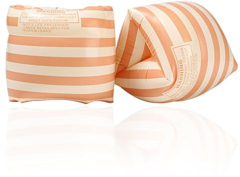 Jarsense Orange Streifen (Rolle) Schwimmbänder für Kinder und Kleinen - aufblasbare Schwimmärmel, Doppelairbag, Schwimmlernhilfe, langlebige und bequeme Schwimmhilfe