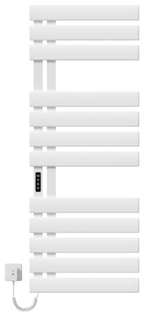 EMKE Elektrischer Badheizkörper 1300x500 mm, Handtuchwärmer mit WiFi-App-Steuerung, Timer & Thermostat, Handtuchheizkörper zur Wandmontage, 440 Watt, IPX5, Weiß