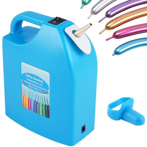 Electric Balloon Pump – Rechargeable Portable Balloon Inflator for Standard & Long Balloons, with Shoulder Bag, for Birthday Wedding Parties & Event Decorations blue