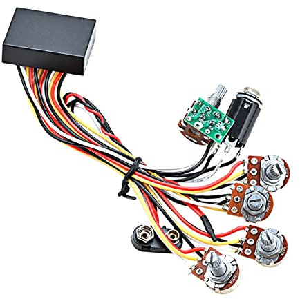 Bass Active - Preamplificador pasivo para guitarra, pastilla de bajo, circuito de preamplificador de ecualizador activo de 3 bandas y control de tono con accesorios