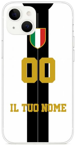 Cover compatibile con iPhone | con Juventus | Custodia trasparente stampata squadre calcio personalizzabile