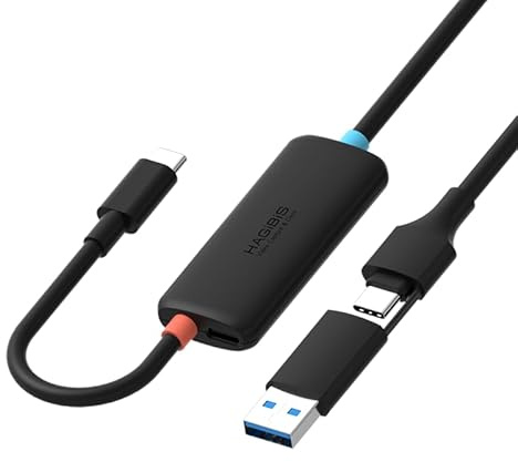 Hagibis Scheda di acquisizione video USB 3.0 con PD da 100 W per Switch2, USB C a USB A/USB C 1080P @ 60fps 2K a 30 fps Live e registrazione video audio gioco per Car Quest 3 VR PS4/5 ROG Ally Steam