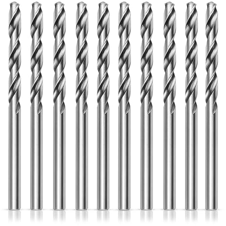 ADAM DEALS 4.00mm Metal HSS-G Twist Drill Bits 10 Pack Precision Ground High Speed Steel 135 Degree Split Point DIN338 Standard for Metal Wood Plastic
