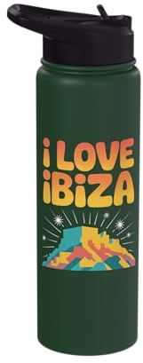 I Love Ibiza Colorful Island Vibes Stainless Steel Insulated Water Bottle