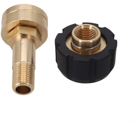 M22 to 14mm Female Garden Hose Adapter, Brass Connector for Pressure Washer Spray Fitting, High Pressure Cleaner Hose Joiner for Gas Electric Units