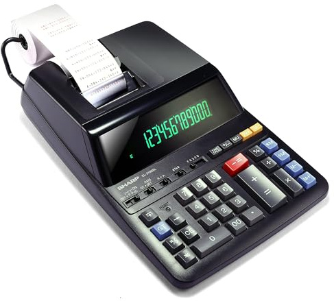 Sharp el-2196bl Tasche Taschenrechner Drucker schwarz Taschenrechner – Taschenrechner (Taschenlampe, Taschenrechner Drucker, 12 Zahlen, Sektor, schwarz)