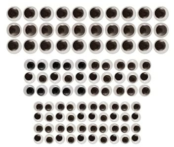 Ccinee 6 bis 12 mm schwarze wackelnde Kulleraugen, selbstklebend, 100 Stück