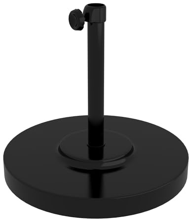 California Umbrella 50 lbs. Round Concrete Weighted Powdercoated Steel Umbrella Base, Black Frame, One Size , CFMT160-Black