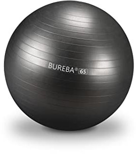 Bureba Unisex – Erwachsene 65A Gymnastikball, Pezziball, Anthrazit, 65 cm