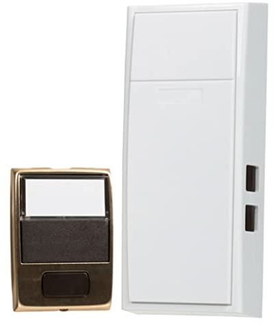 Newhouse Hardware Two Note Mechanical Door Bell Chime Button, Size: 3.25 x 7, Ivory/Brass