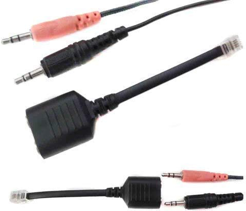 Soytich 2x3,5mm Klinke RJ9/RJ10 Adapter für Headset an Telefon (TA)