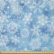 ABAKUHAUS Schneeflocke Stoff als Meterware, Muster des Winters, Microfaser Stoff für Dekoratives Basteln, 1M (230x100cm), Hellblau Weiß